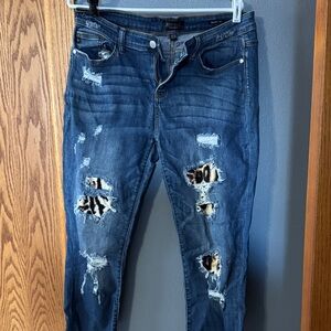 Judy Blue Dark Blue Distressed Skinny Jeans